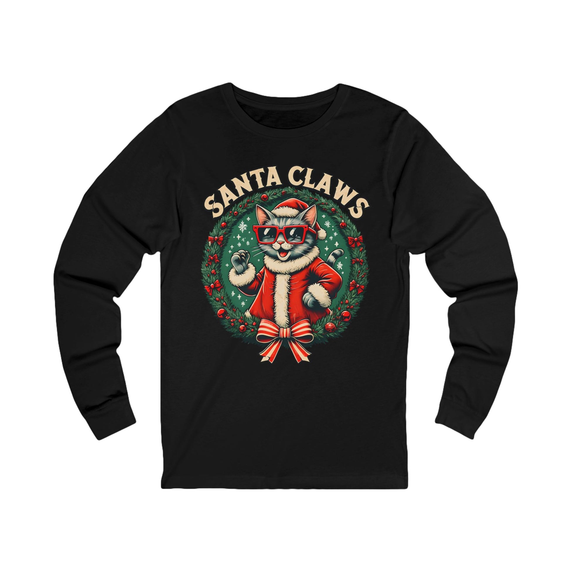 Santa Claws Cat Long Sleeve Tee