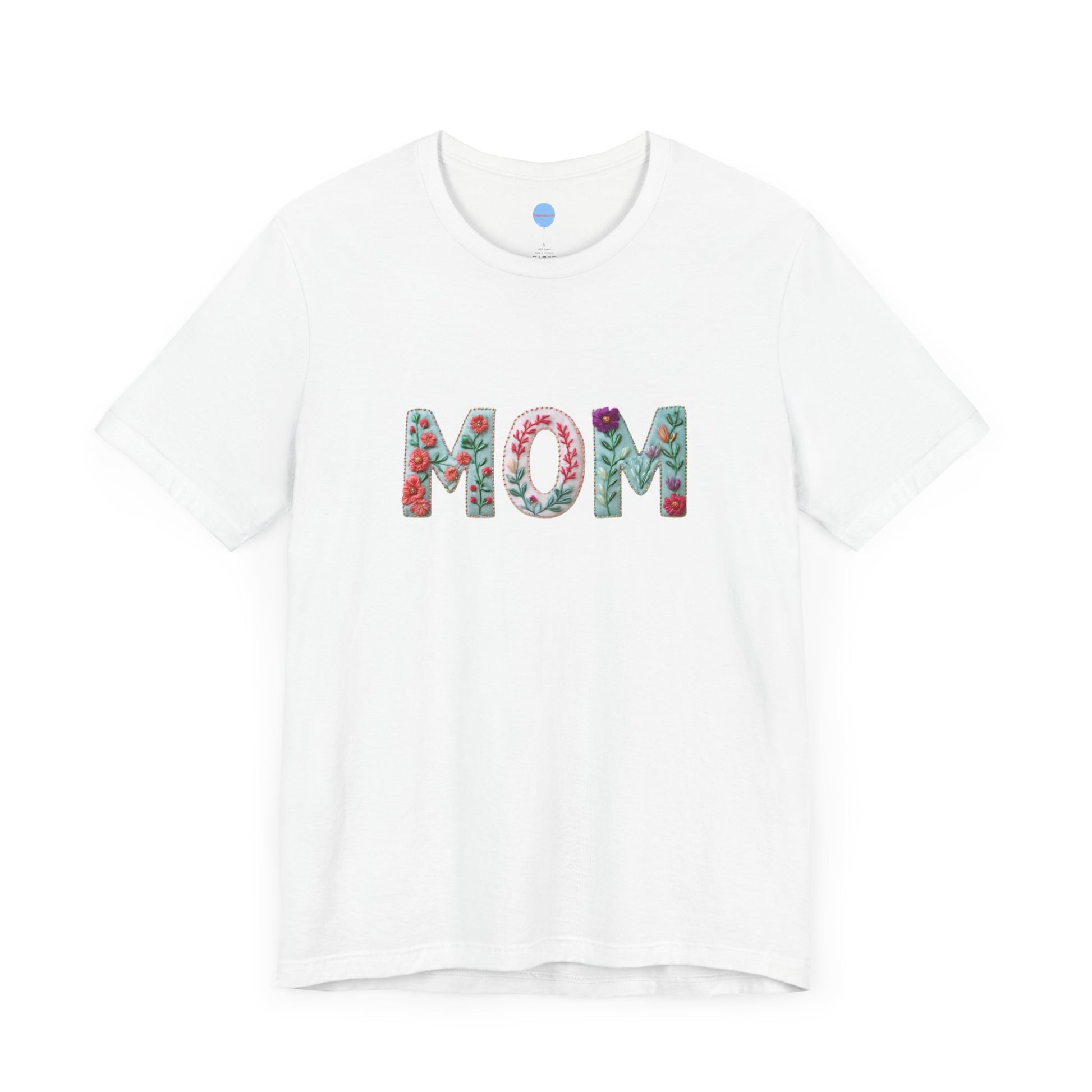 Stitched with Love: Embroidered Look Mom Tee