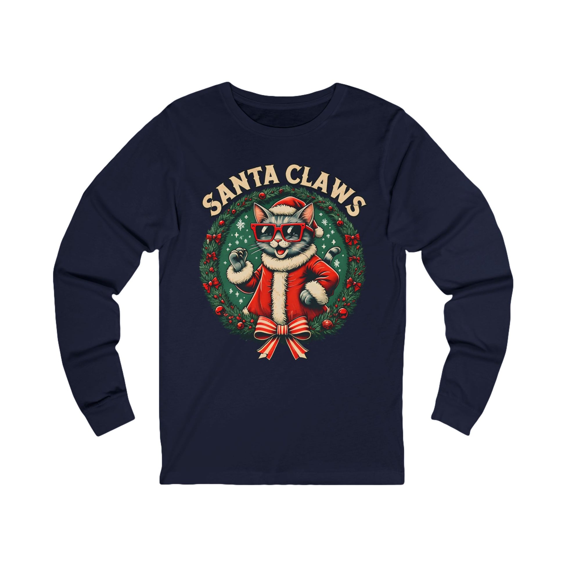 Santa Claws Cat Long Sleeve Tee
