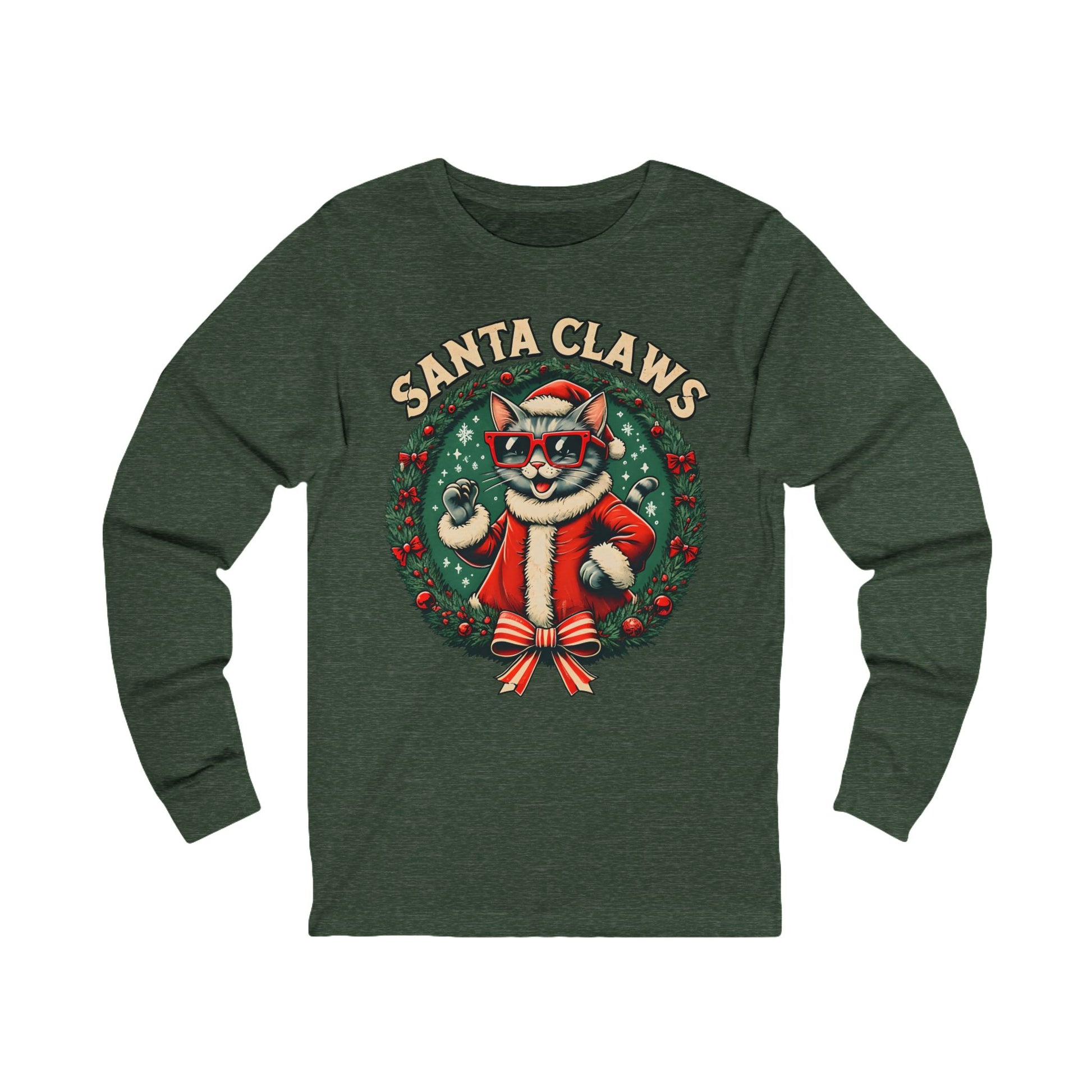 Santa Claws Cat Long Sleeve Tee